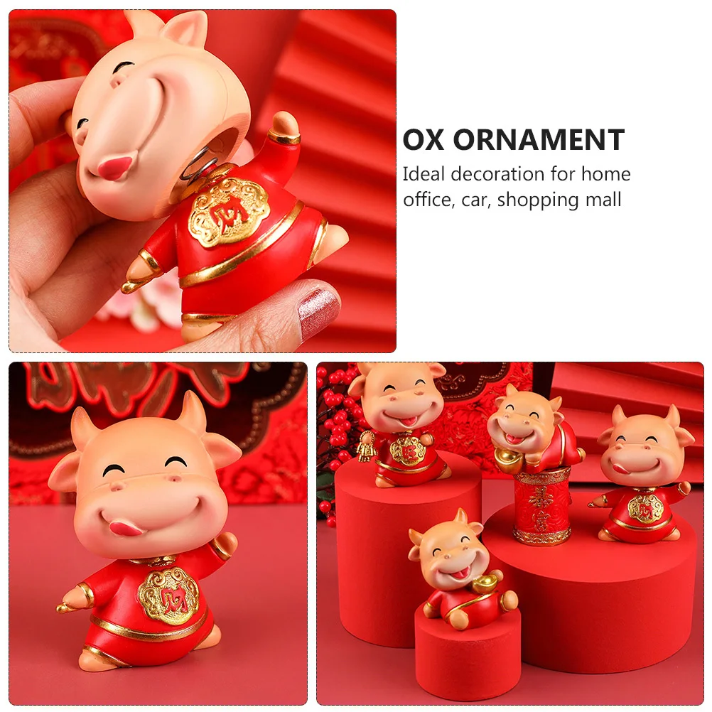 

Sturdy Ornament Year of Decoration Car Home Creative Shaking Head Figurine Cattle New