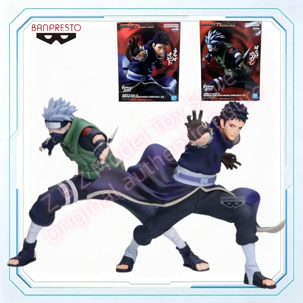 Original Bandai Banpresto Naruto 72 Series 63 Vibration Stars Hatake Kakashi Uchiha Obito In Stock Anime Figure Model Doll Gift
