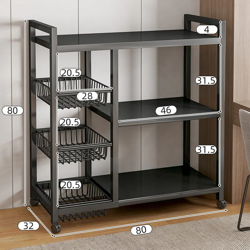 Multi-tier Floor Storage Rack Against Wall Multi-purpose Organizer Shelf For Living Room Kitchen Balcony Snack Sundry Cabinet
