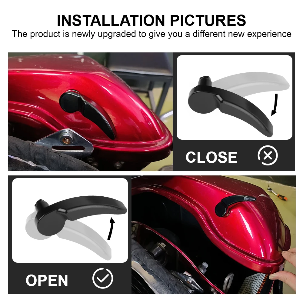 Motorcycle Hard Saddlebag Latch Lever Lid Lifter for Harley Touring Street Glide 2014-UP Aluminum