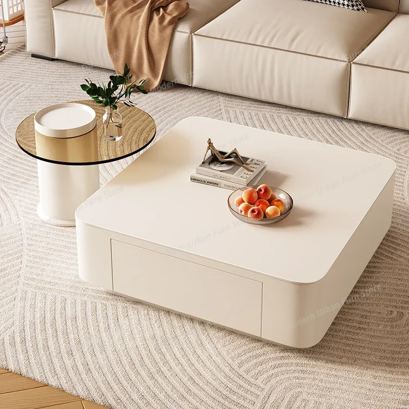 Clear Square Coffee Tables Modern Luxury Design Desk Coffee Tables White Clear Service Office Mesa Auxiliar Unique Furniture