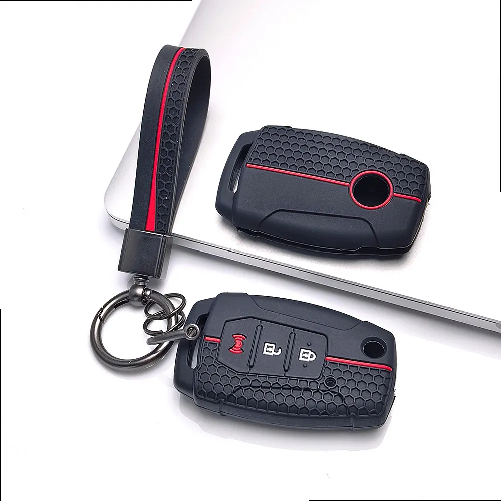 Key Fob Cover for SsangYong Kyron 2 Sanka Actyon Korando Tivoli Rexton Musso with Keychain Anti-Scratch Shockproof Soft Grip