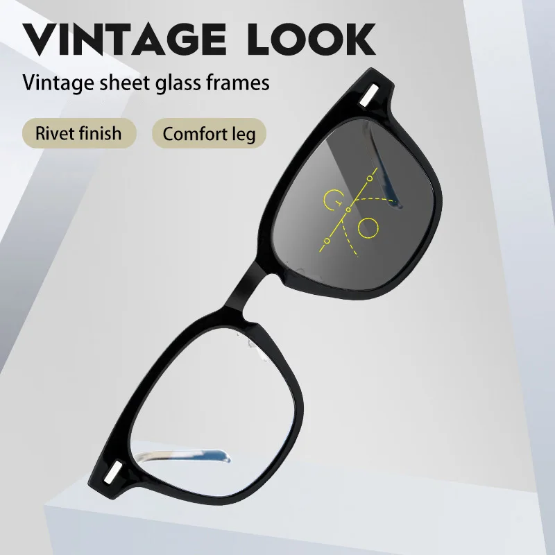 

VICKI Frames Student Myopia Glasses Men's and Women's Vintage Plate Frames Can Be Customized Prescription Multi-focusKBT98310