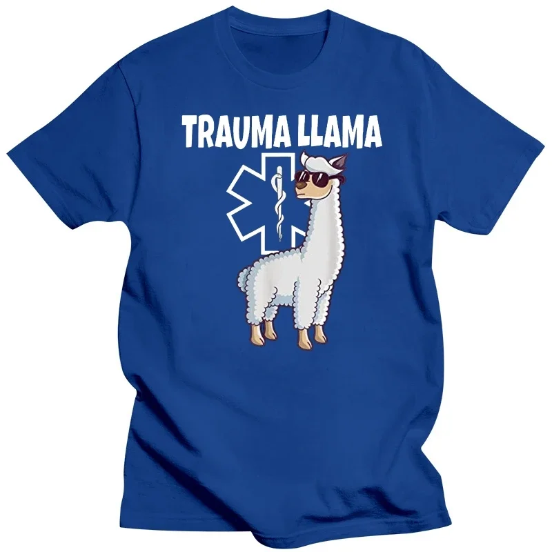 2024 NEW Funny Trauma Llama EMT T-Shirt Medic EMS Gift Men\'s T Shirt