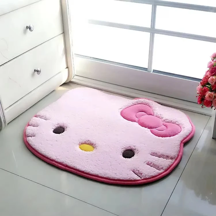 50X60 Cm Kawaii Hello Kitty Karikatür Zemin Mat Banyo Kaymaz Halılar Peluş Halı Yumuşak Anime Emici Çabuk Kuruyan Dekor Kızlar