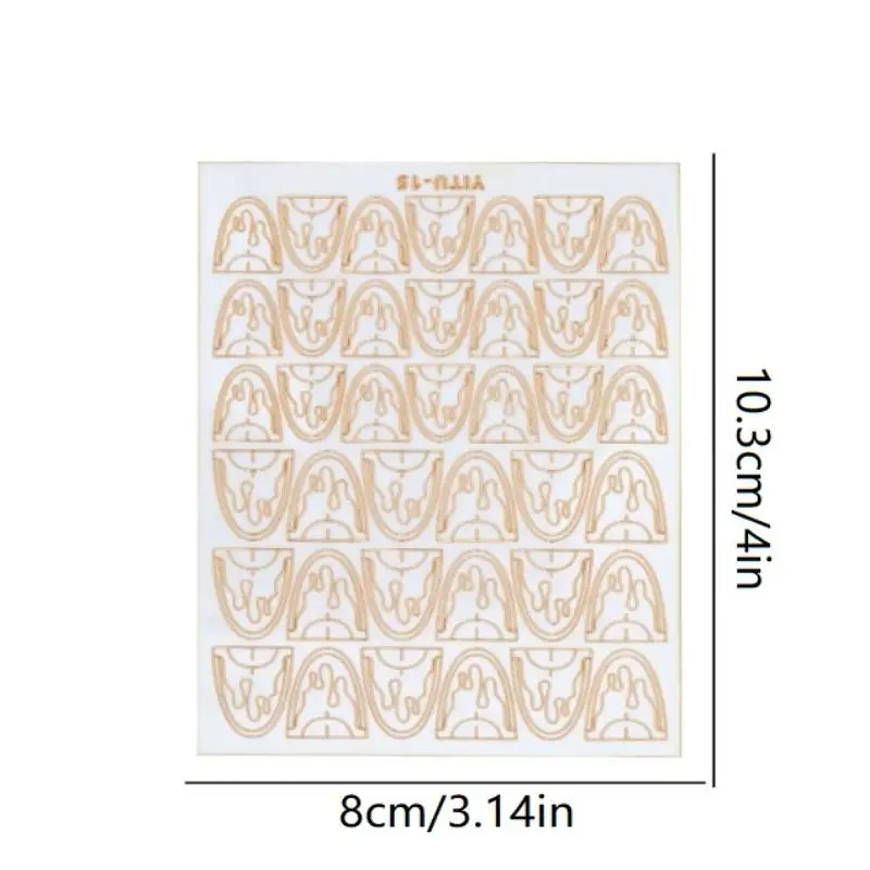 Adesivo de Unhas com Tema de Queijo Francês, Decoração de Unhas com Renda, Aplique Curvo Vazado, Template Adesivo para Decoração de Unhas