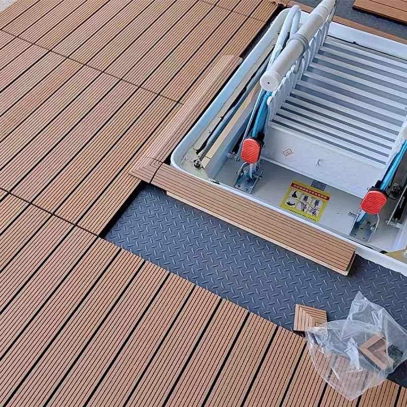 11pc 1m² Waterproof Interlocking Anticorrosive Ecological Composite Decking for Garden Balcony Terrace Wood-plastic Flooring