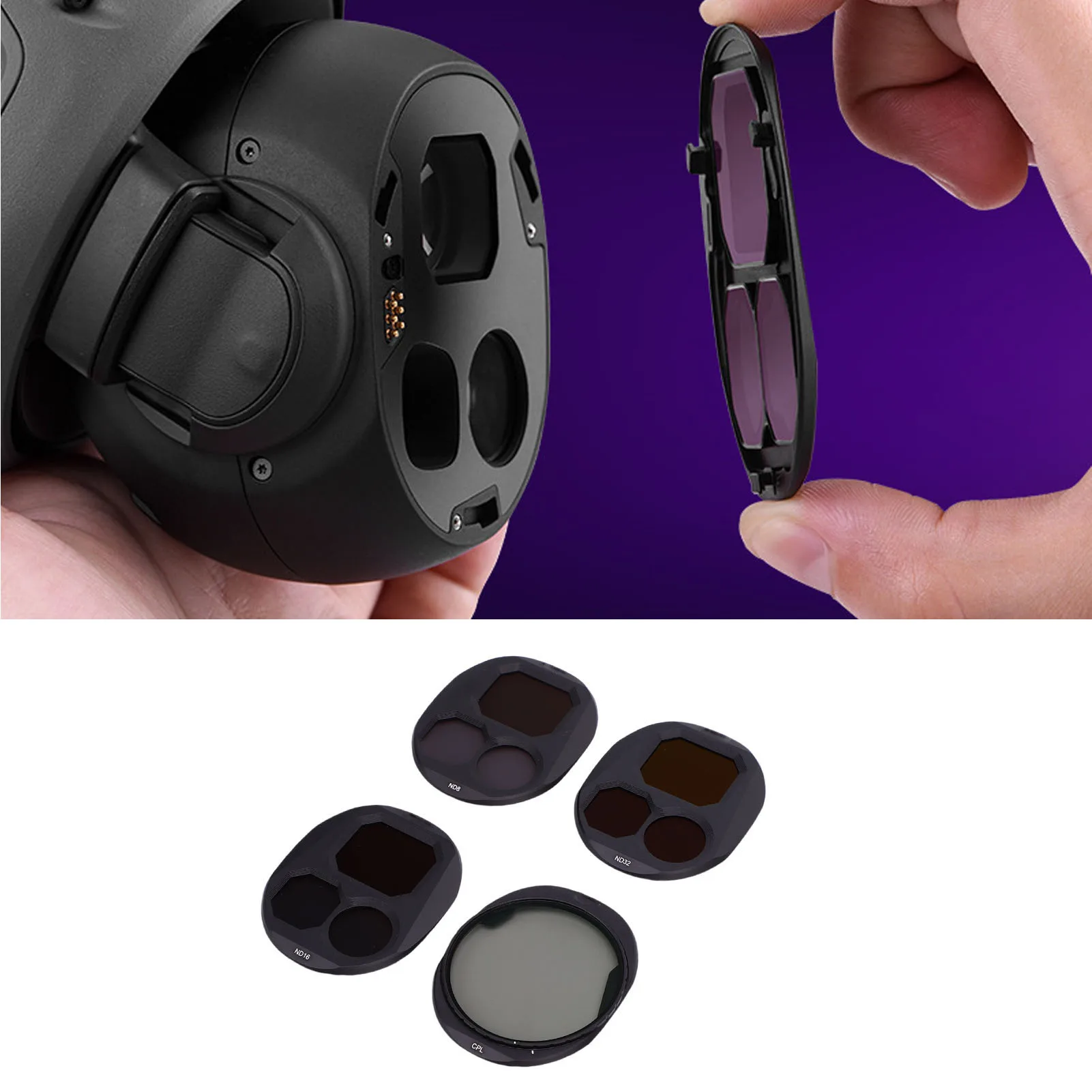 

Набор фильтров для дрона Mavic 4 Pro: легкая алюминиевая рама, HD оптическое стекло, многослойные CPL, ND8, ND16, ND32 фильтры