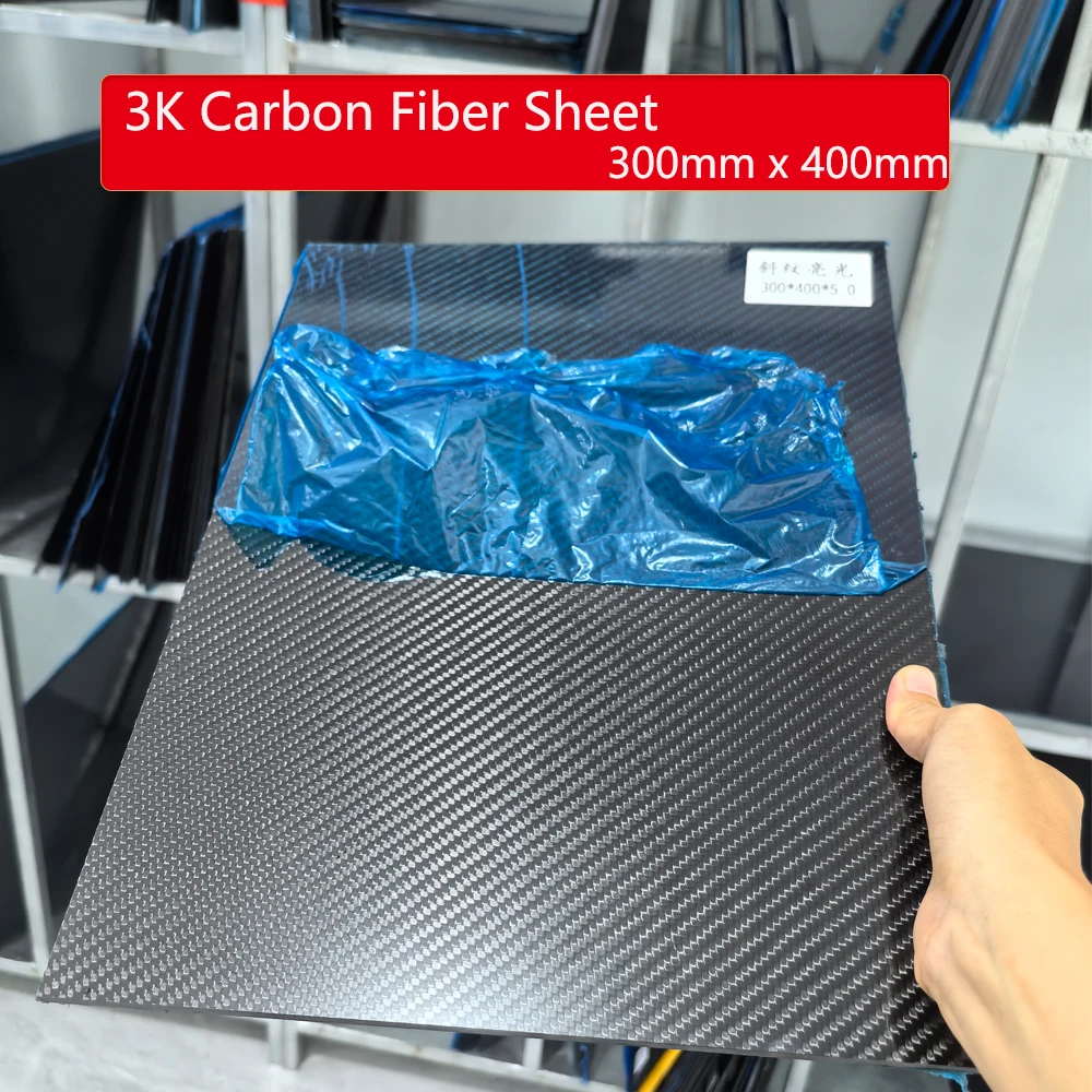 

1pcs 300x400mm Matte/Glossy 3K Carbon Fiber Plate Sheet High Strength Carbon Board Panel Thickness 0.5mm to 5mm