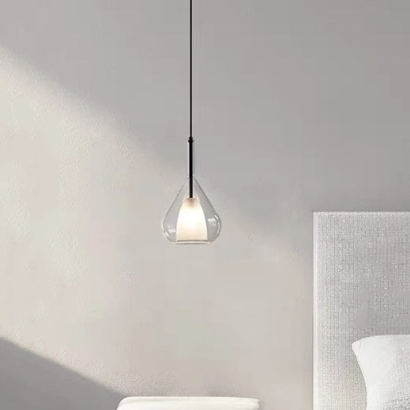 KAGU Italian Luxury Waterdrop Glass Bubble Pendant Lights Restaurant  Chandeliers LED Household Decorative Lighting Fixtures