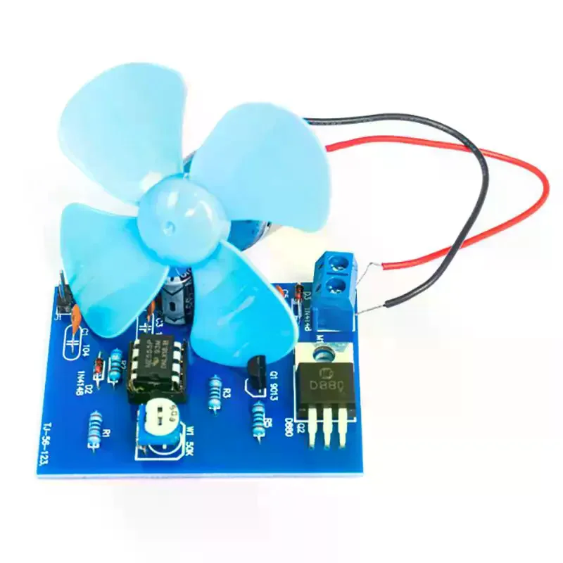 NE555 DIY Electric Fan Kit DC 4.5V Motor Pulse Width Speed Controller Kit DIY Electronic Soldering Practice Electronics Training