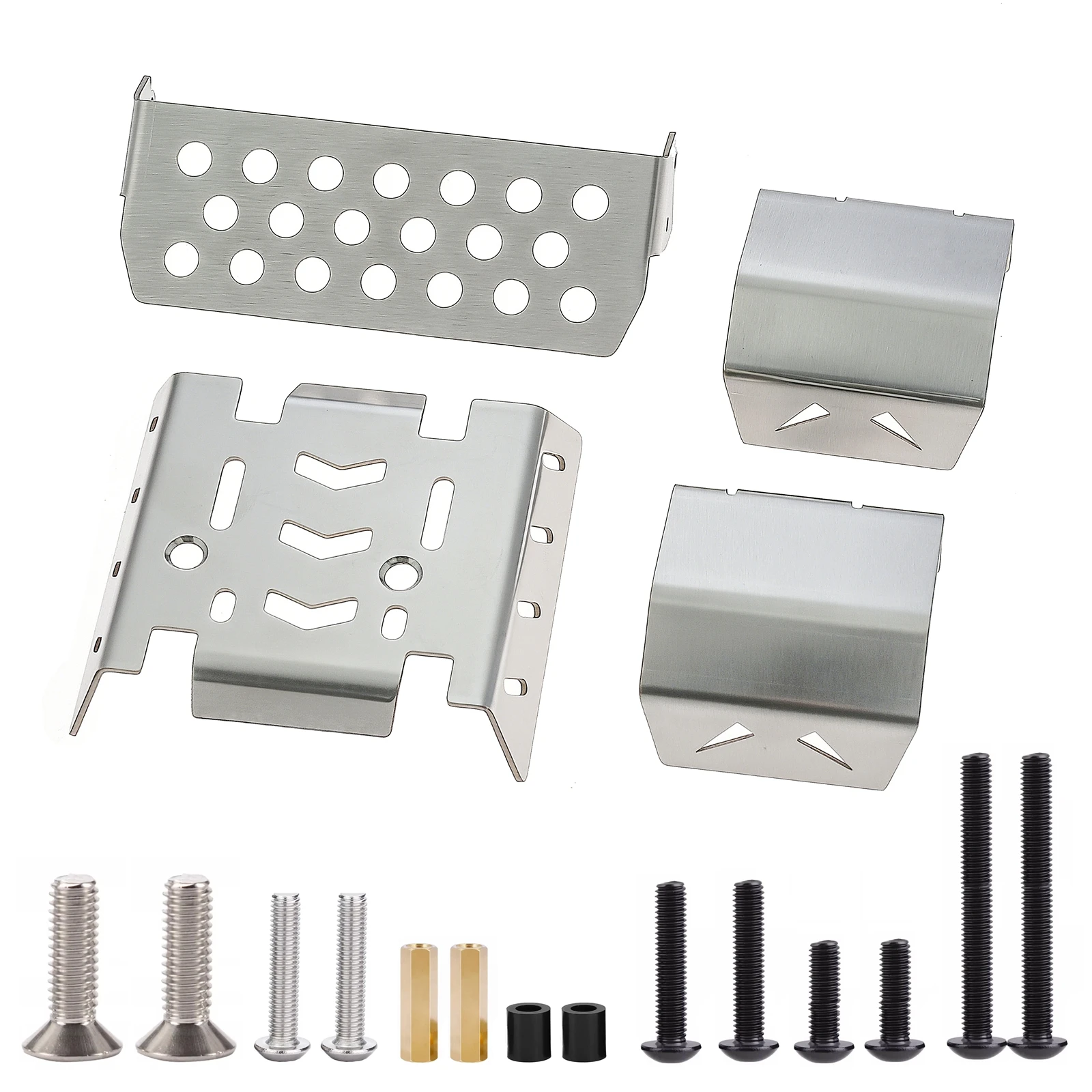 Stainless Steel Metal Bumper Chassis Armor Protection Skid Plate for 1/7 MK07 JK07 RC Car HD6100 Croboll Upgraded Parts