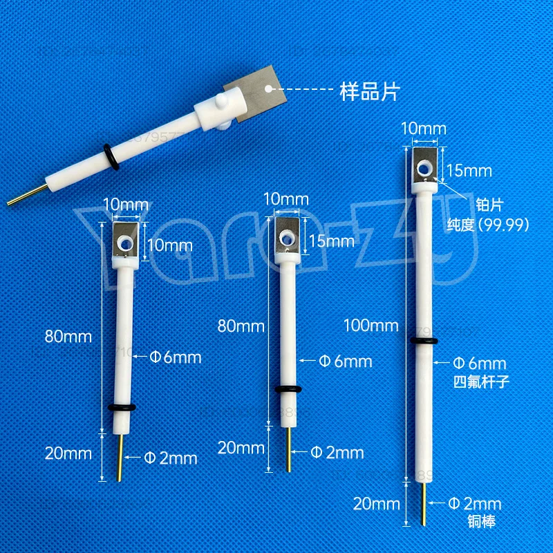 Reinforced 10x15 JJ110 PTFE Plated Multi-purpose Electrode Holder Platinum Plate Working Electrode Holder Corrosion-resistant