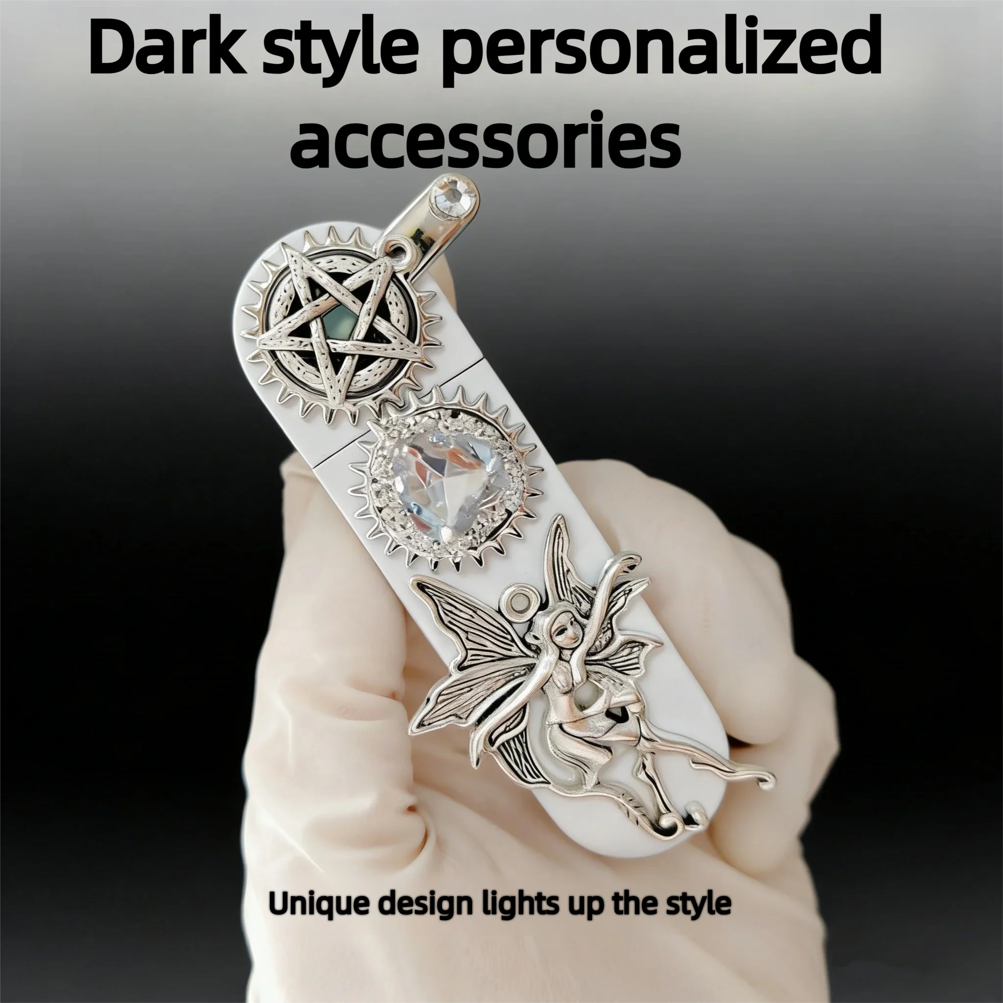 

Jirai Kei Original Handmade Windproof Lighter Gear Swing Arm Medical Angel