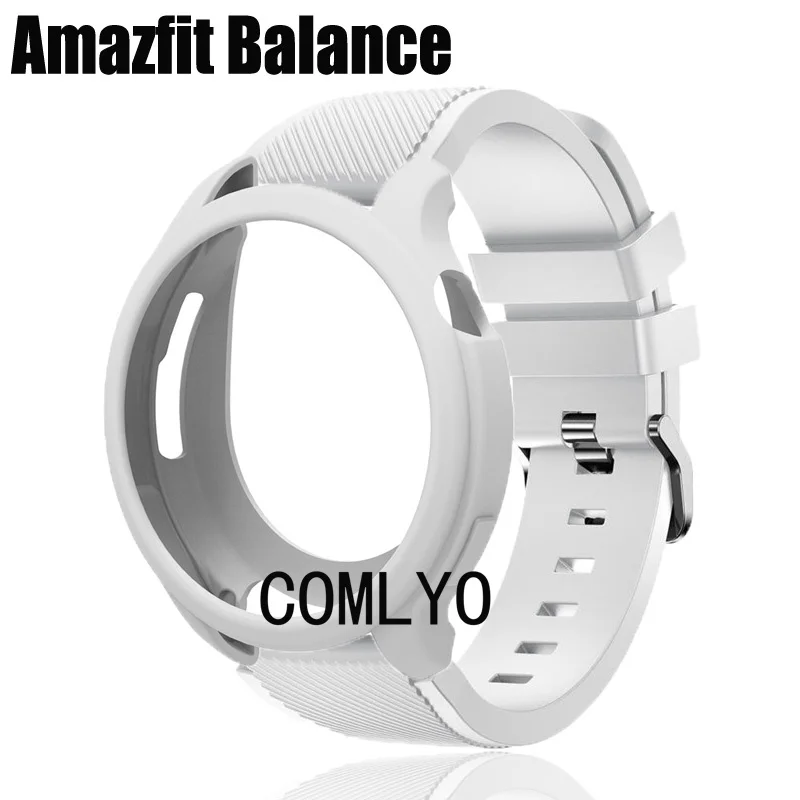 For Amazfit Balance Case Silicone Soft Protective Shell half Cover Smart Watch Bumper Strap Band