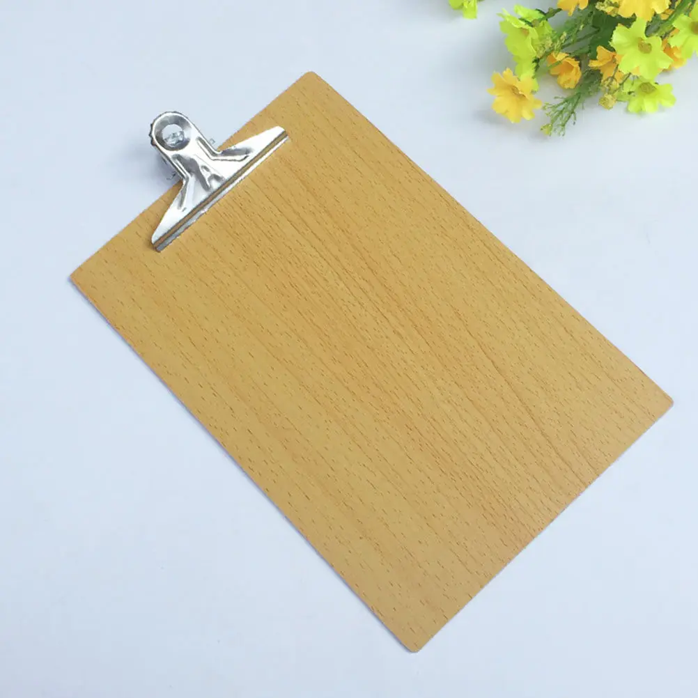 

6Pcs Heavy Duty Clipboard A4 Letter Size Smooth Polished Clip Sturdy Wood Board for Office File Management Clip Clipboards