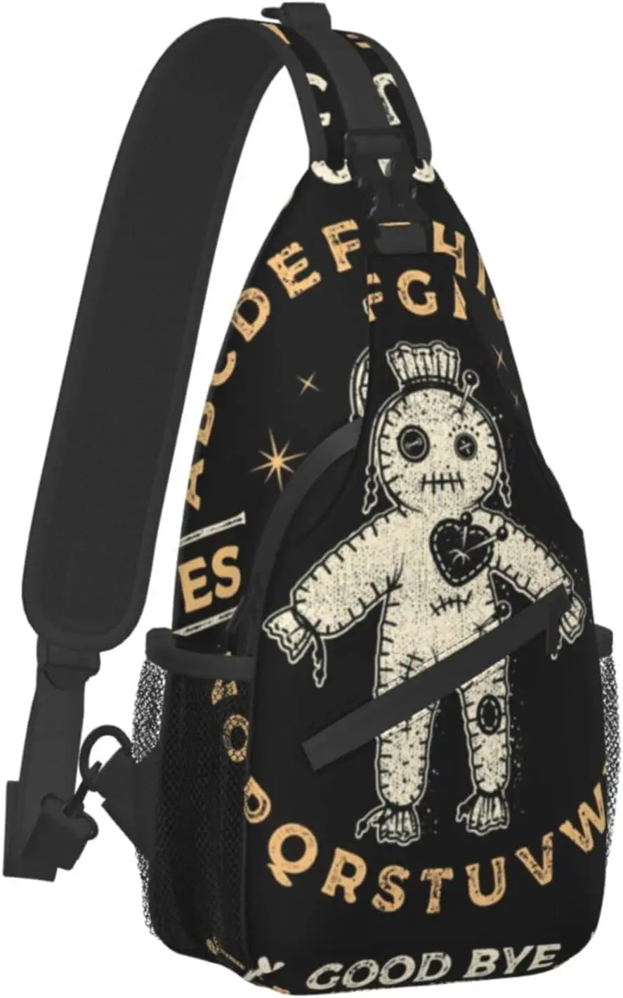 

Casual Sling Backpack Chest Shoulder Board With A Voodoo Doll Occultism Set Crossbody Backpack, Unbalance Gym Bag