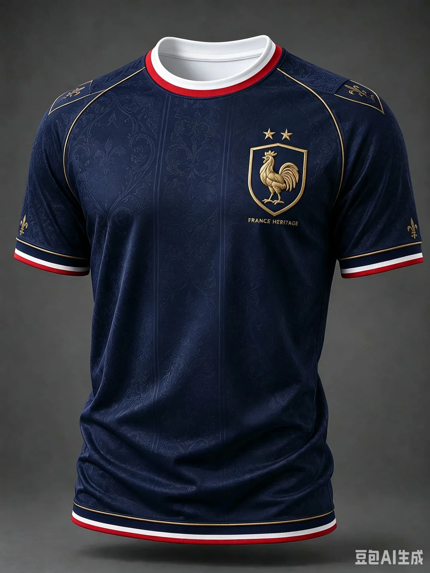 France  Soccer Jersey Gallic Rooster Badge Chevron Tricolor Short Sleeve Football Fan Sport Training Top Family Matching