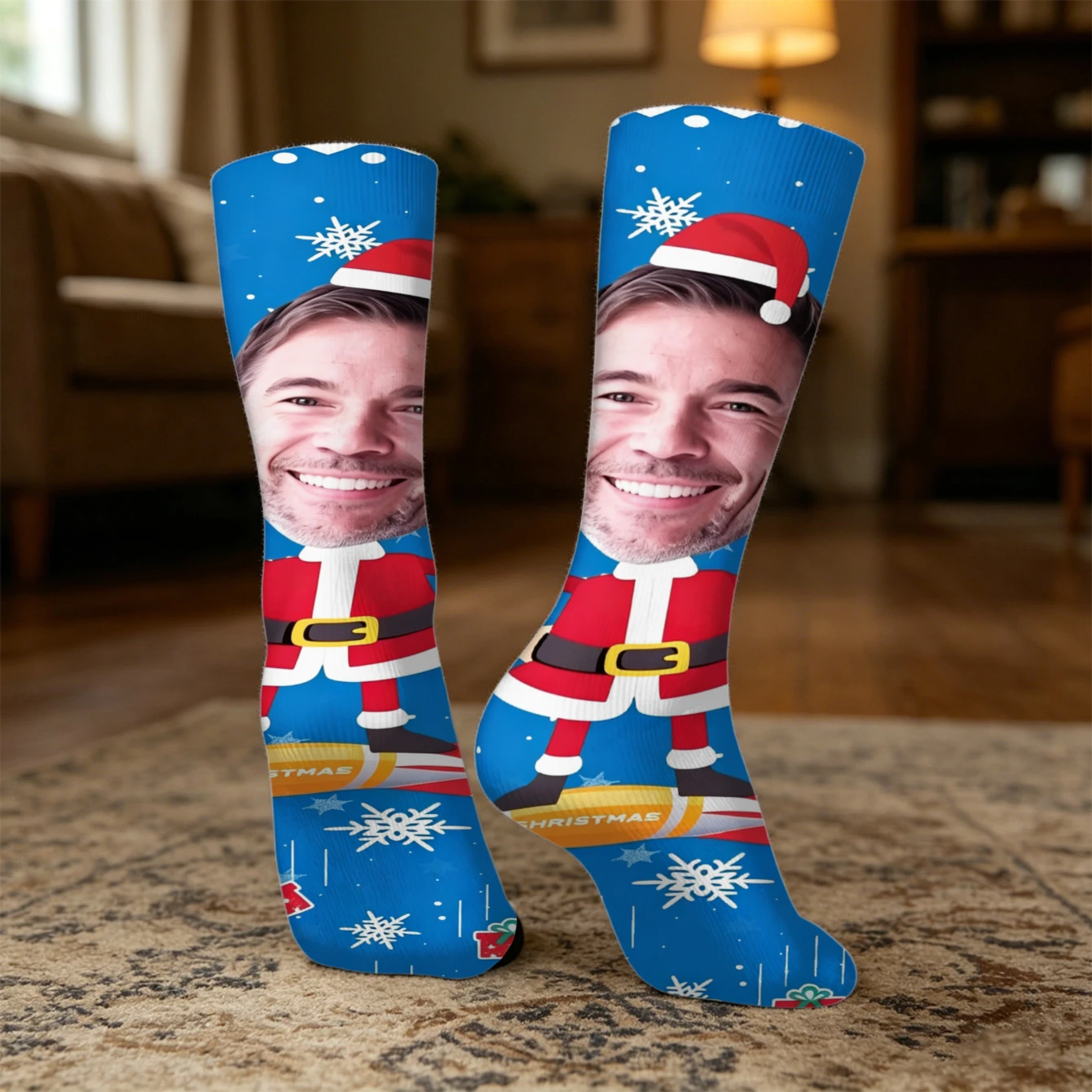 Custom Face Socks Funny Gift for Him Her Friends Custom Picture Socks Unique Gift Idea for Birthday or Christmas view 5
