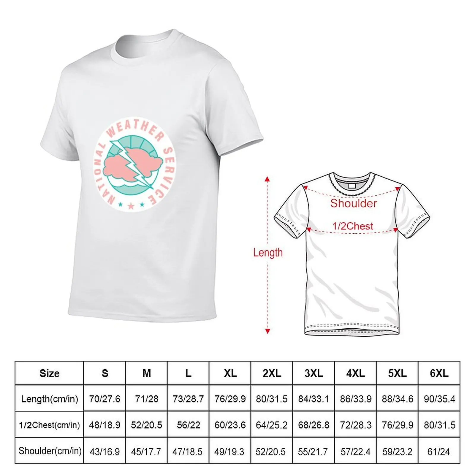 National Weather Service logo (pink x teal) T-Shirt tees new gifts and t-shirts funny t shirts for men