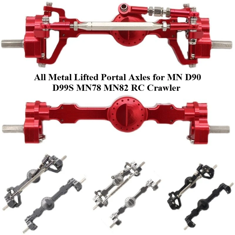 MN82 D90 D99S 78 All Metal Lifted Portal Axles for MN RC Crawler Heavy Duty Front Rear High Clearance Axle Upgrade Replacement