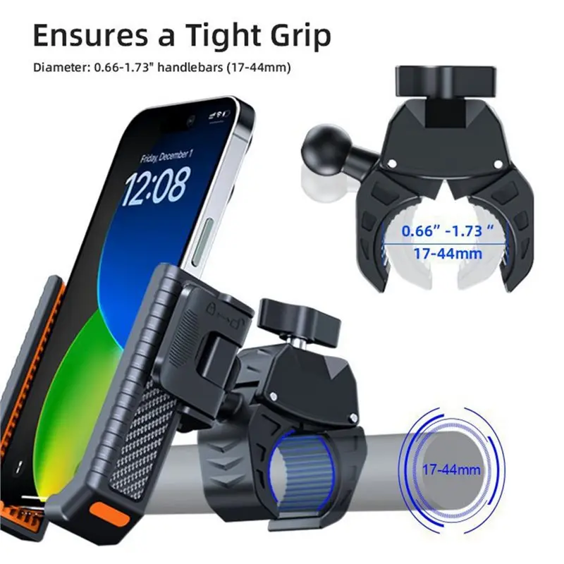 A13Z-For Electric Scooter, Mountain Bike, Motorcycle, Battery-Powered Vehicle Compatible Shock-Resistant Phone Mount For Cycling