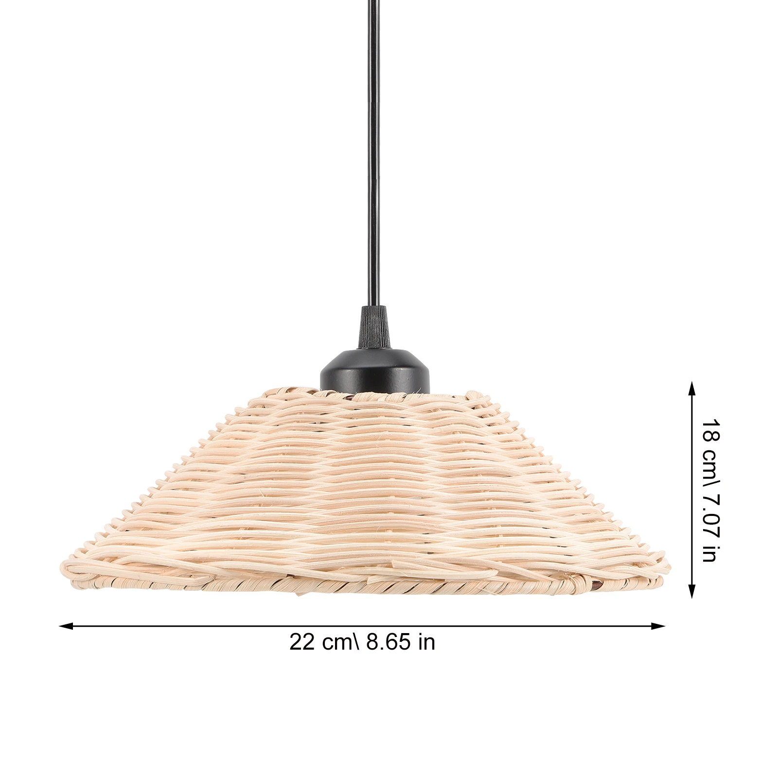 Lampa wisząca sufitowa z rattanu, lampy wiszące, nordyckie oprawy oświetleniowe, dekoracyjne gałązki, klasyczny design zen, bezpieczna i trwała.