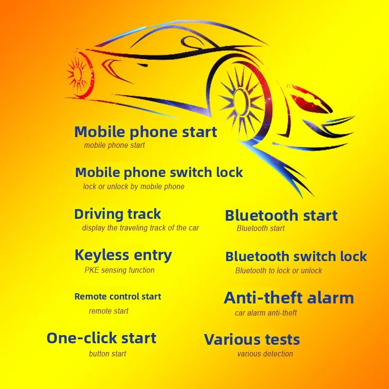 Mobile Phone Control Car Remote Control One-click Start Keyless Entry Automatic Induction Car Anti-theft Device Modification