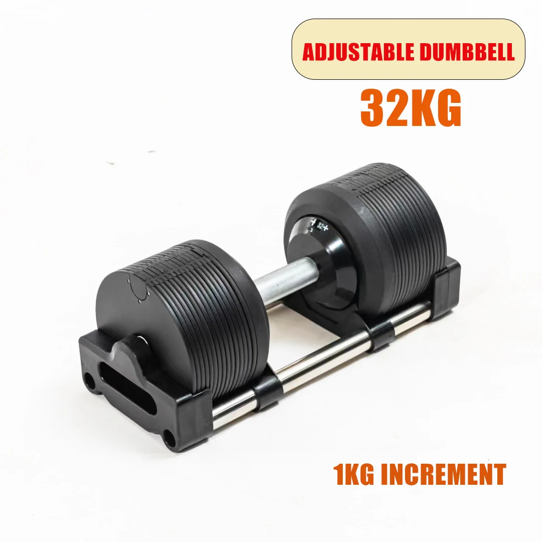 Fitness Fitness Equipment Dumbbell Adjustable Set 32kg 2 Increments Dumbbell Increments 1kg/4kg with Dumbbell Rack