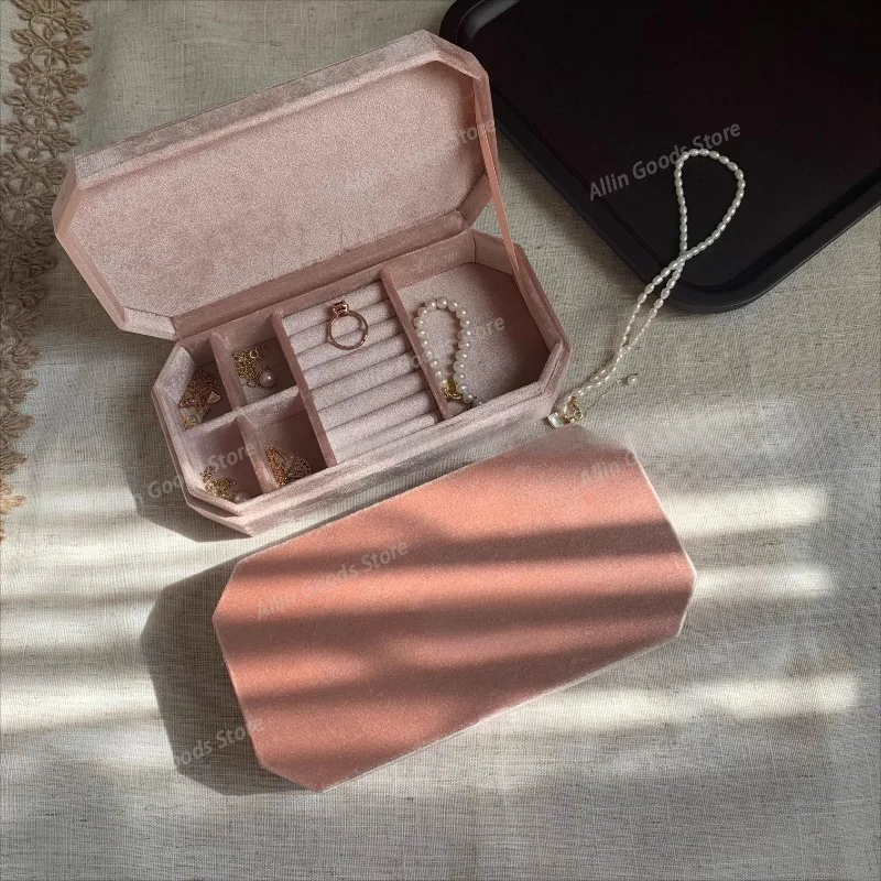 Velvet Rings Jewelry Box Luxury Necklace Storage Box Retro Earrings Bracelet Display Case Jewellery Showcase Container for Gift view 5