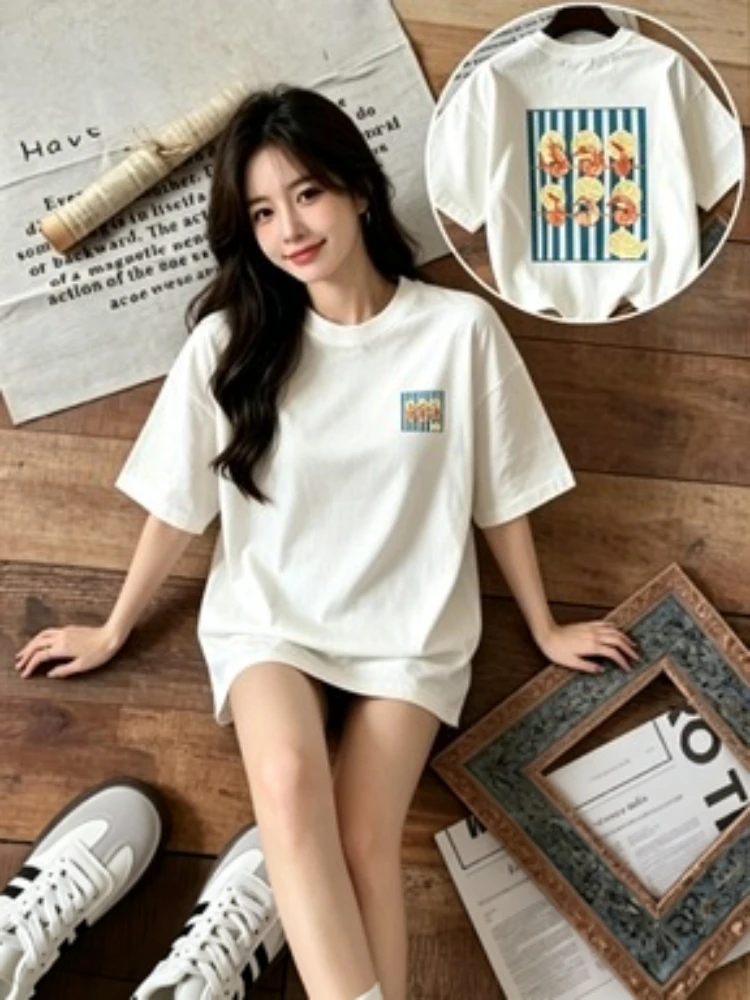 Jamaica Graphic T Shirt Women Shrimp Prawn Lemon Print Tee Summer Beach Vacation Retro Aesthetic Harajuku Casual Fashion Top