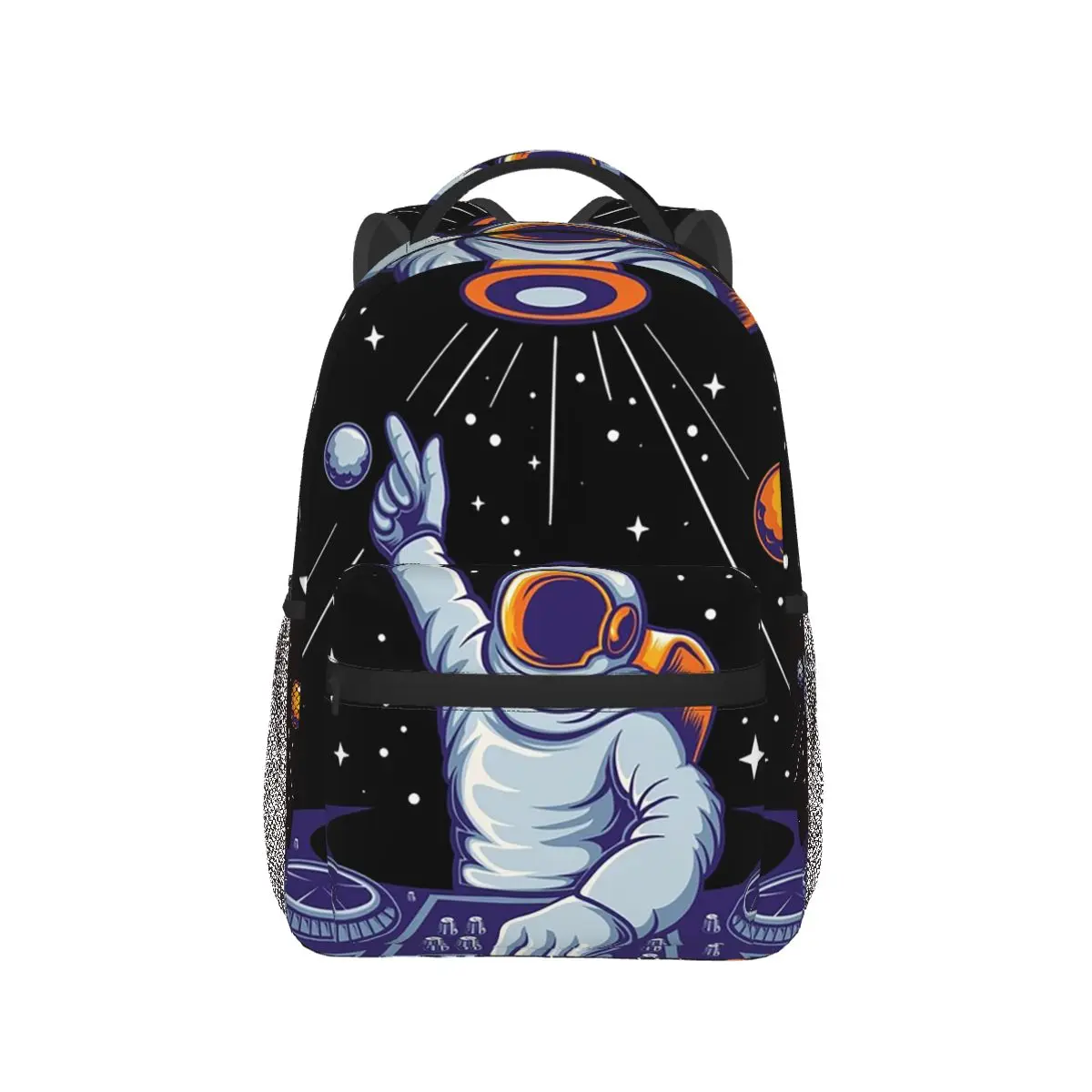 An Astronaut DJ In Space Backpack Hot Sale Daypack Large Capacity Boys Girls BookBag School Bag Shoulder Bags for Men Women