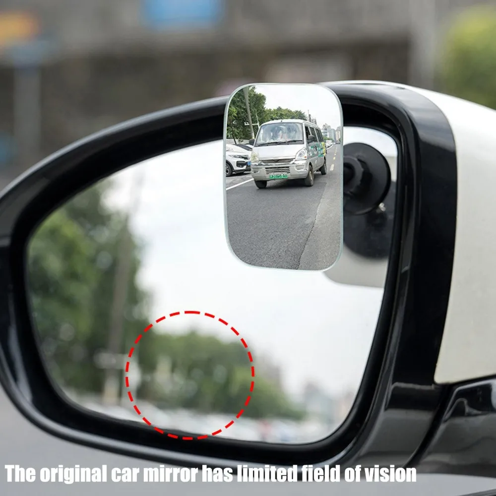 HD Blind Spot Mirror 360 Adjustable Wide Angle Car Rearview Frameless Glass Convex Mirror Auto Safety Parking Assist Universal