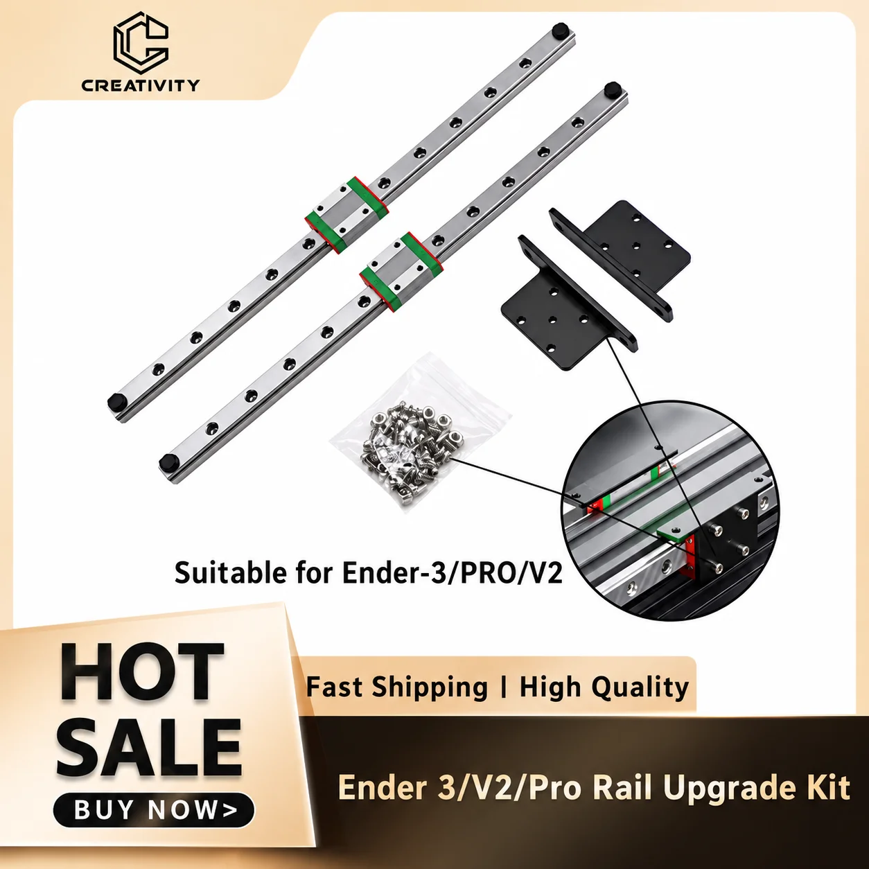 Ender 3/v2/pro impressora 3d atualização kit trilho linear y-axis x eixo guia linear kit para Ender-3 ender 3 v2 ender 3 pro impressora 3d