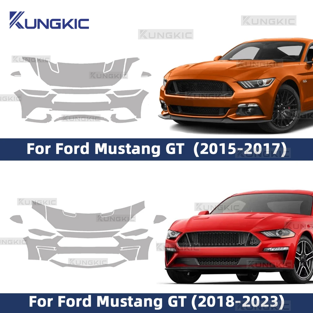 

For Ford Mustang GT 2015 2016 2017 2018 2019-2023 PreCut Paint Protection Film Clear Bra PPF Kit Car Front Film Anti-scratch