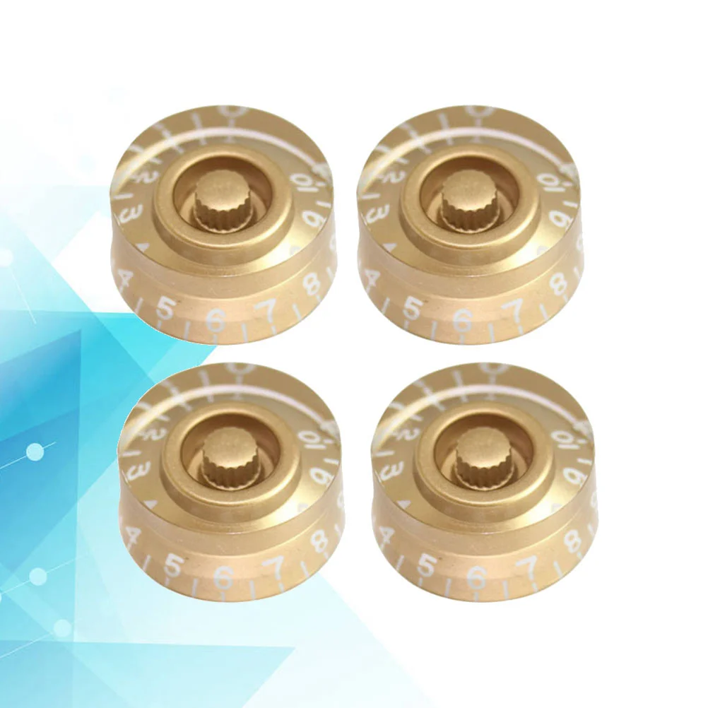 

4 PCS/ Set Round Guitar Knobs Volume Tone Control Knobs Rotary Knobs for Style Electric Guitar Parts Replacement (Golden)