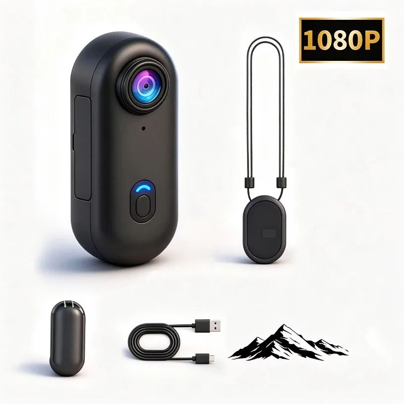 FHD 1080P Magnetic Wearable Camera 35.7g Thumb Size POV Up to 150 Min WiFi Off for Pet Cycling Fishing