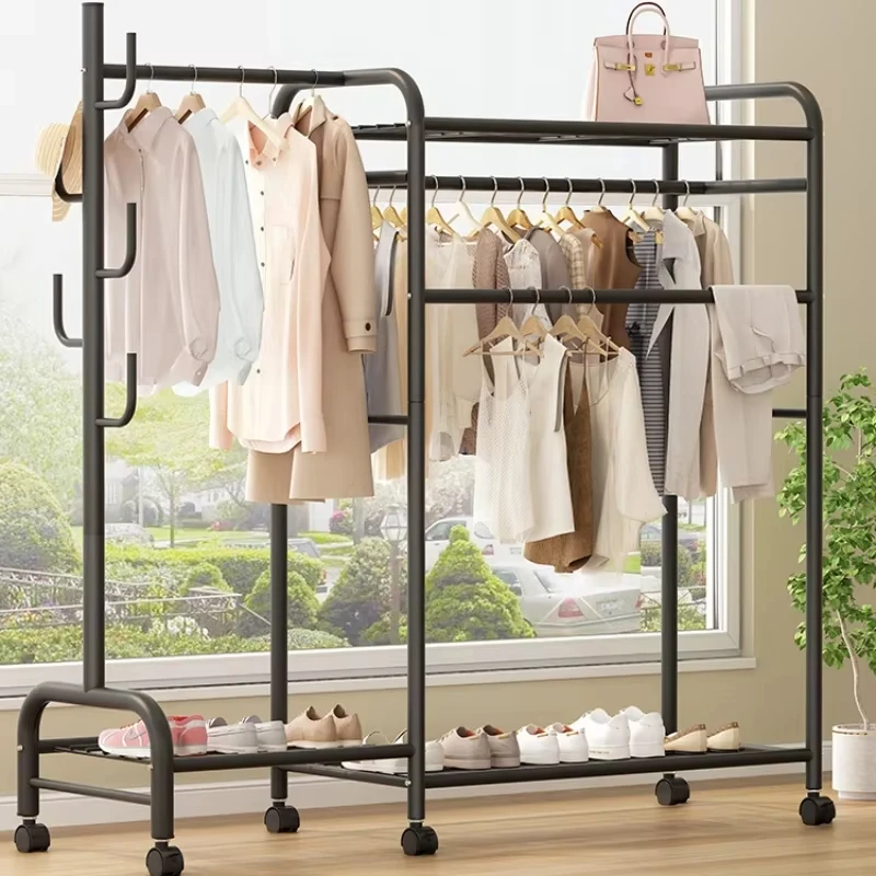 Drying racks on the floor, folding on the floor, hanging coat racks in bedrooms, simple poles for home student dormitories