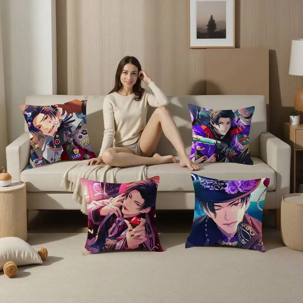 Cartoon O-Obey Me Lucifer Cool Pillow Anime Pillow Sofa Bed Head Pillow Cover Cushion Cover 45x45 cm Fashion