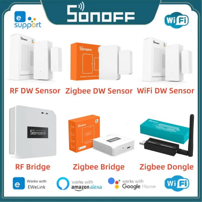 SONOFF SNZB- 04 Zigbee/RF/WiFi Door Window Alarm Sensor For EWelink Smart Security ZB Bridge Required Work Via Alexa Google Home