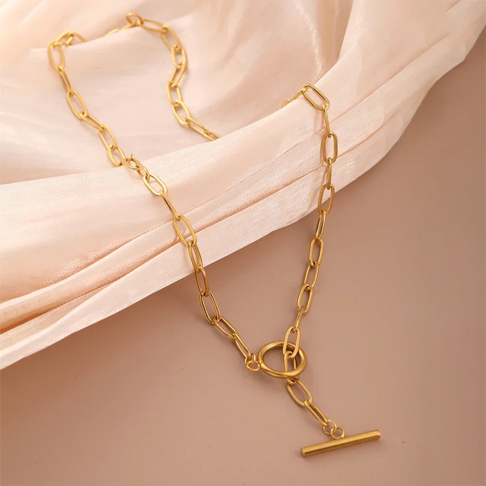stainless steel jewelry Choker women\'s necklace stainless steel necklace fashionable and versatile jewelry gift 2025 women trend