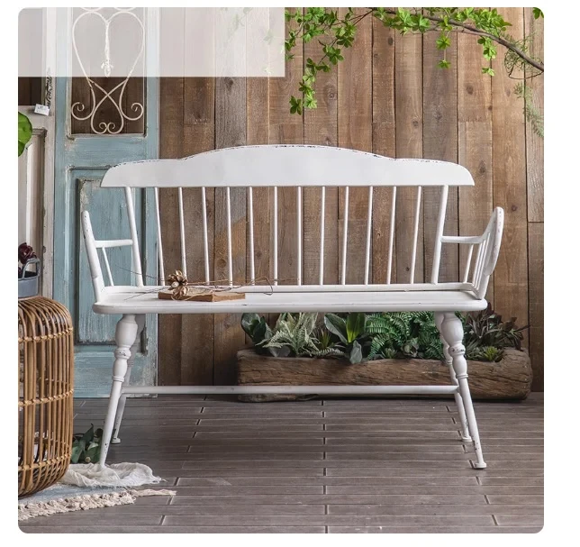 Nordic European outdoor wrought iron artists use s, s, balconies, garden s, white benches, backrests, sofas, chai