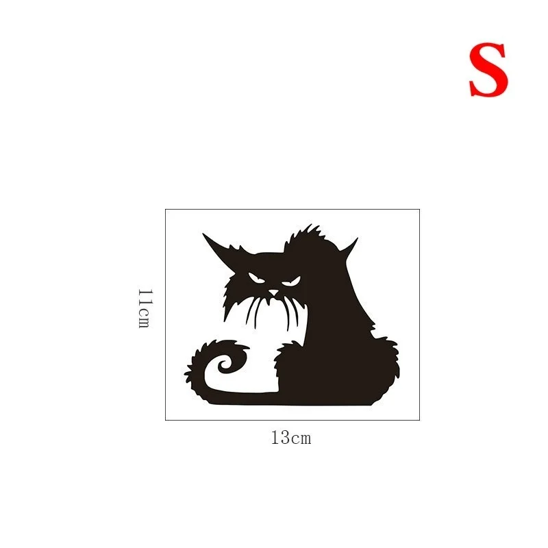 Halloween Scary Spooky Black Cat Wall Glass Sticker Halloween Decoration Decals