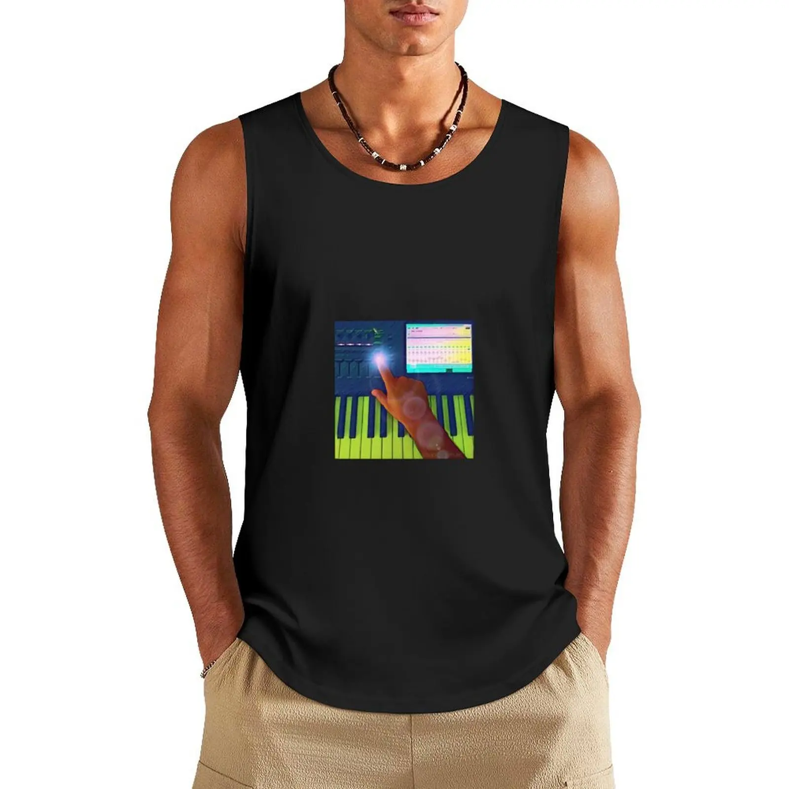 

Artwork by @zackgrossmusic Tank Top Gym wear Sleeveless T-shirt sleeveless t-shirts for men training weight vest