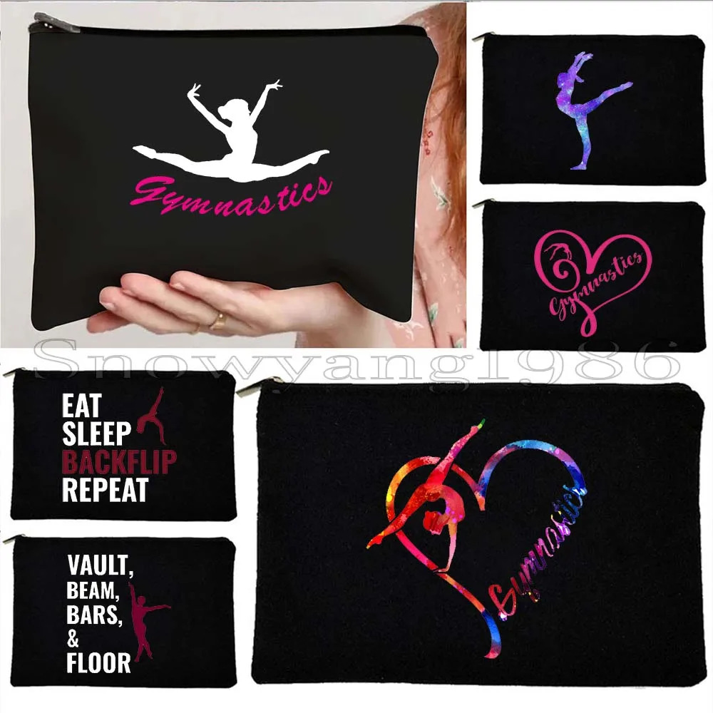Ballet Gymnast Gymnastics Girl Colofull Aerial Silk Yoga Gymnastic Cute Gym Gifts Cosmetic Makeup Toilet Bag Pencil Case Pouch