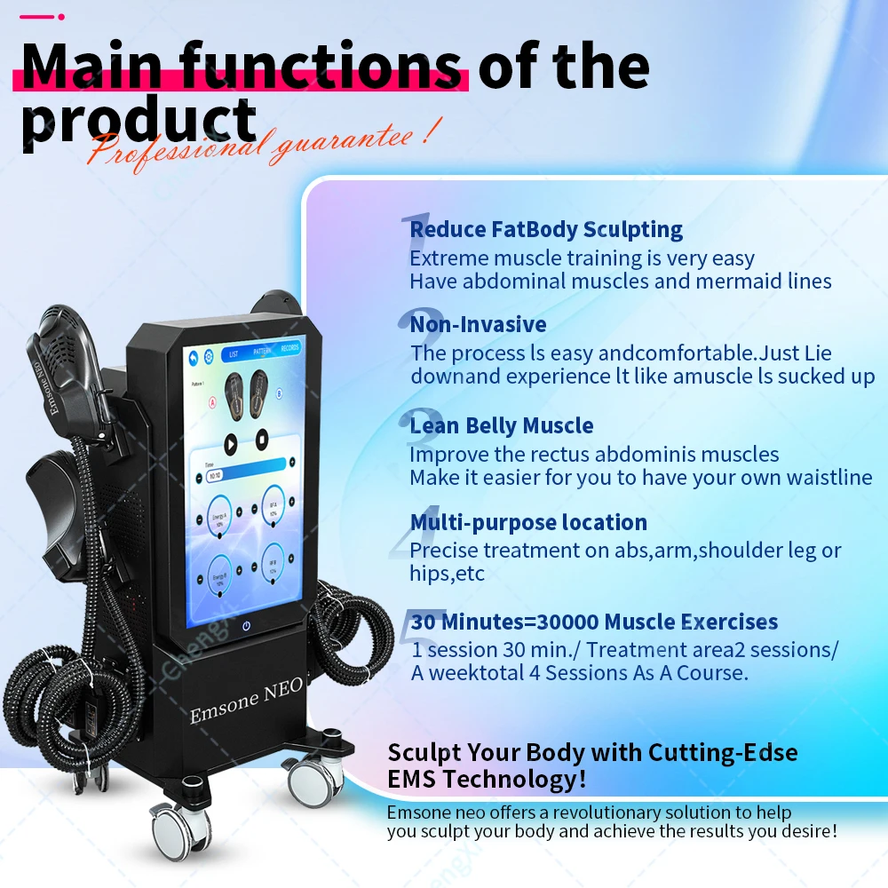 

200Hz 6500W RF EMS Body Sculpting Machine Burn Fat Muscle Stimulate Body Slimming for Beauty Salon Device