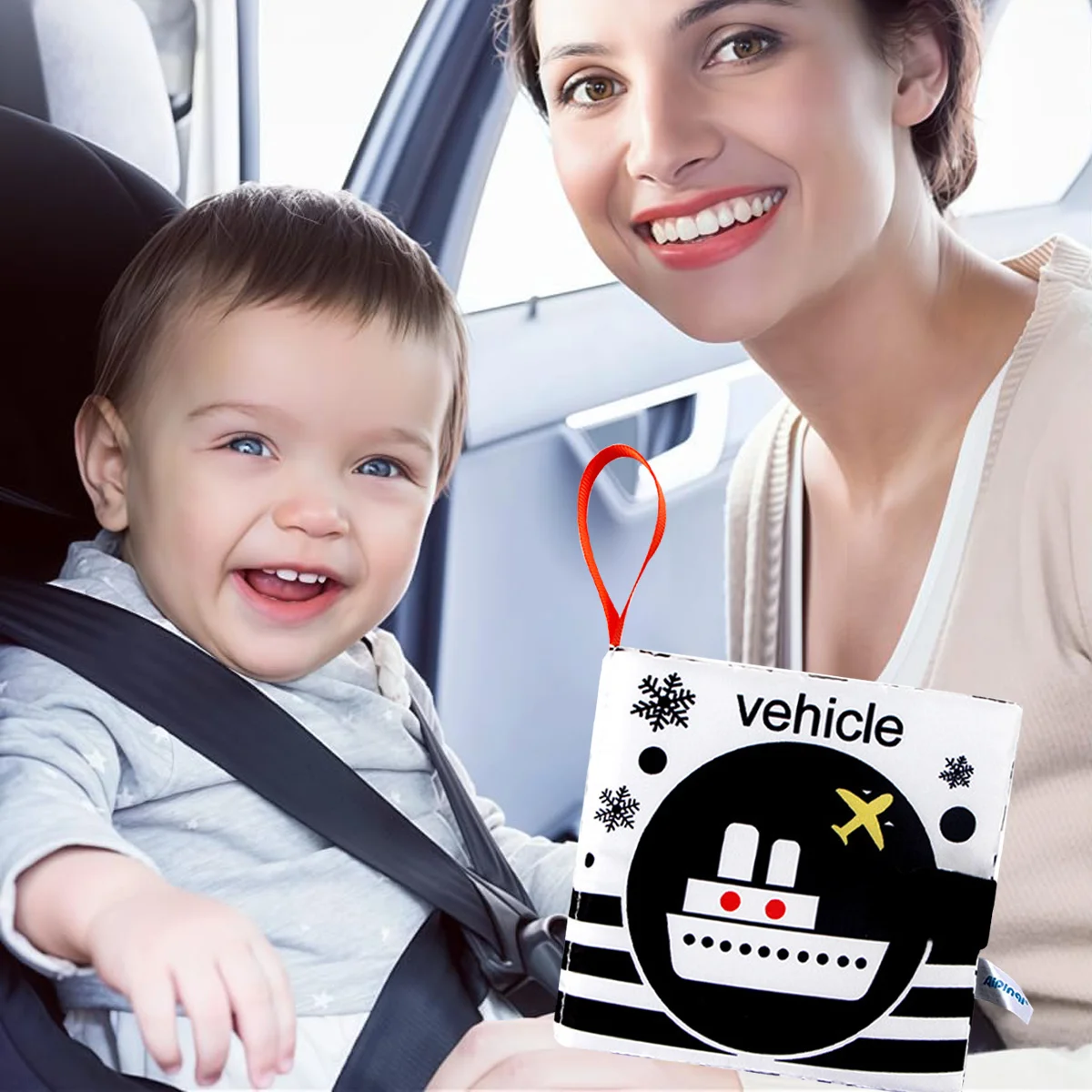 كتب قماش ناعمة كتب أطفال كتب قماشية للأطفال الرضع الصغار، عالية التباين أبيض وأسود مجعد قابل للغسل التعليم المبكر #3