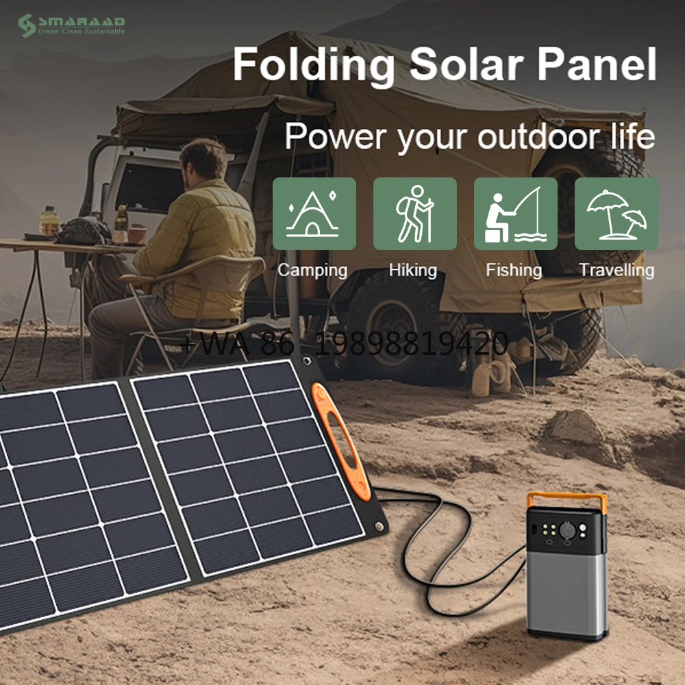 

Foldable Solar Panel 100W Waterproof Portable Solar Generator 100W Foldable Energy Panel Mono Cells for Outdoor Camping