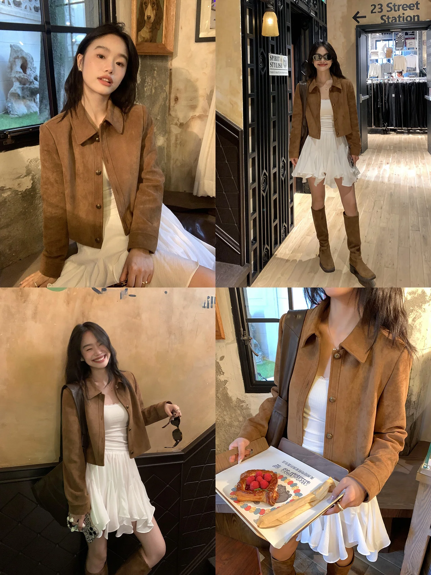 

Винтажное замшевое платье Pusumede, женское пальто с воротником из полиэстера, пятипроцентное волокно из спандекса, устойчивое к деформации