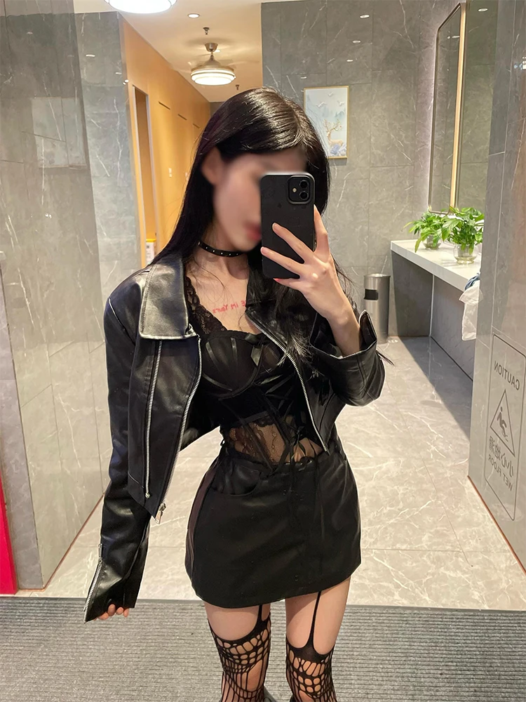 

Biker Jackets Womens Jacket Detachable Autumn Cowgirl Cowhide Western Buckle All-Match American Style Outdoors Durable Classic